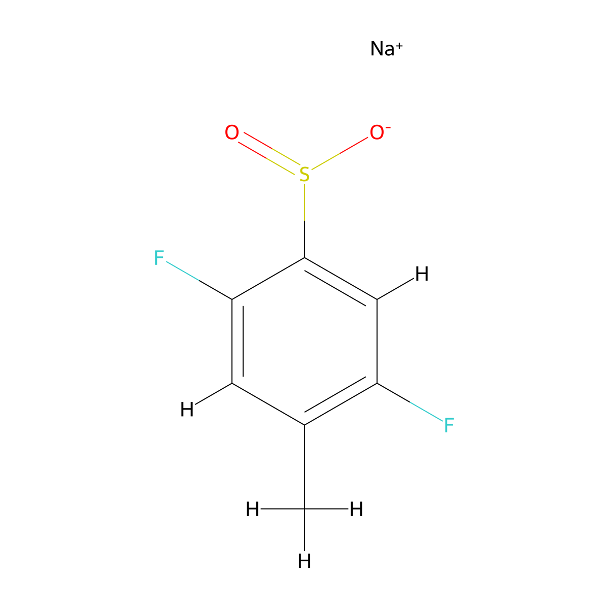 Sodium 2,5-difluoro-4-methylbenzene-1-sulfinate molecular structure, CAS 1499532-43-2