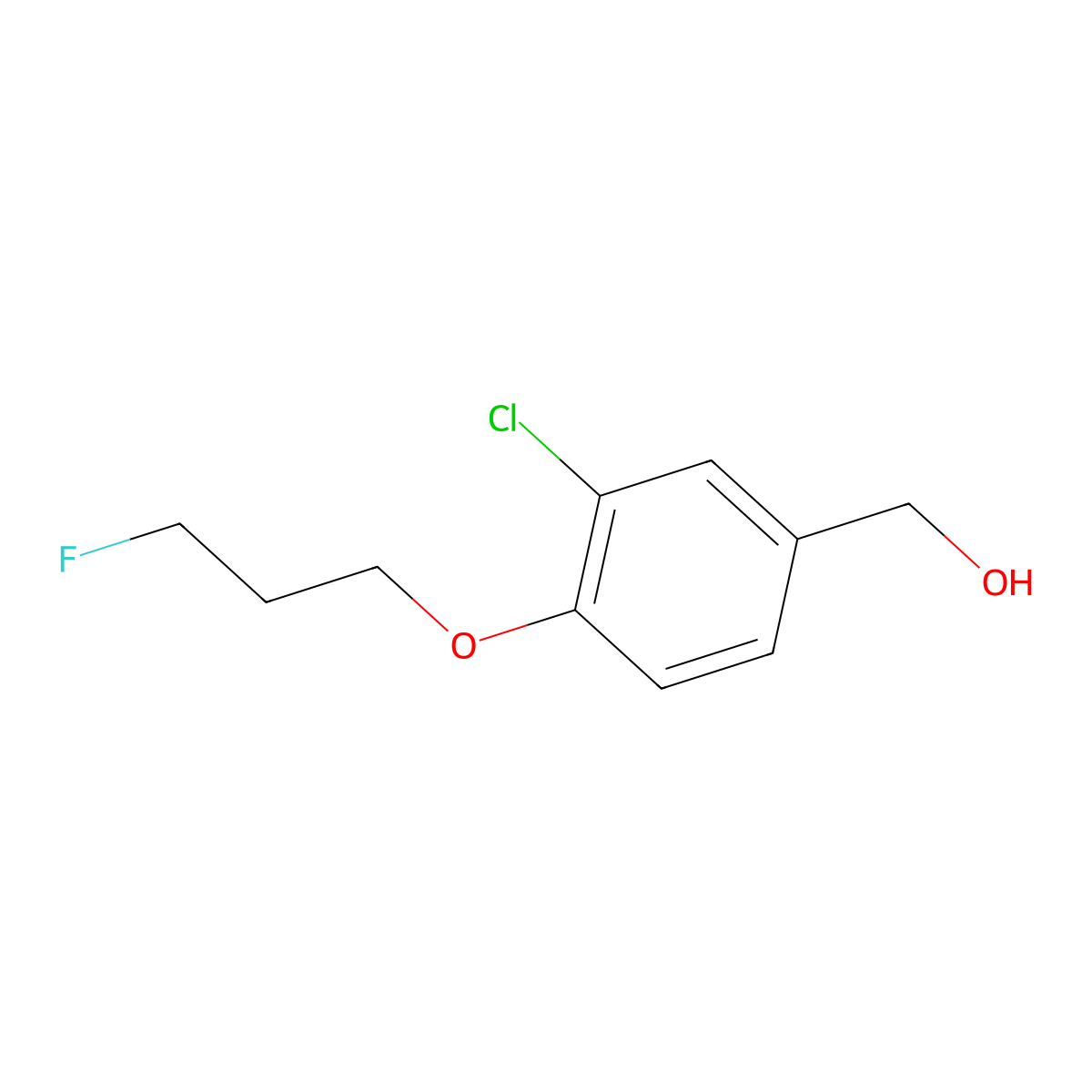 (3-Chloro-4-(3-fluoropropoxy)phenyl)methanol molecular structure, CAS 1499536-44-5