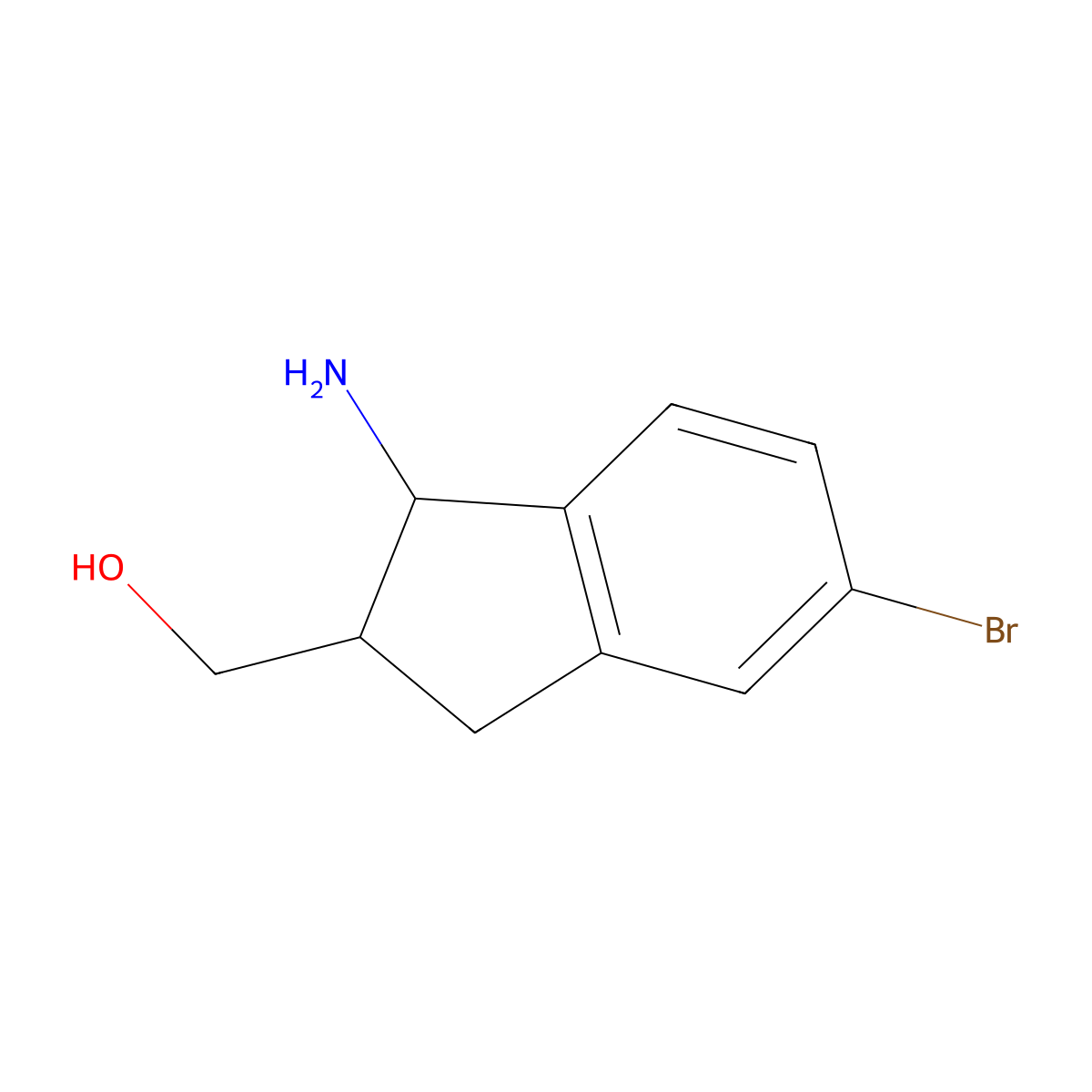 (1-amino-5-bromo-2,3-dihydro-1H-inden-2-yl)methanol molecular structure, CAS 1499538-01-0