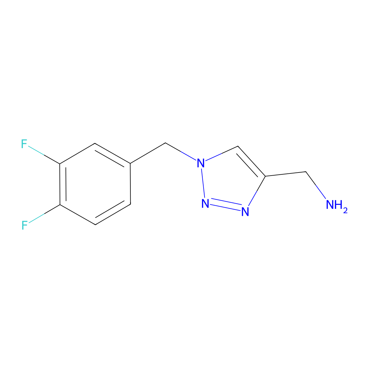 {1-[(3,4-difluorophenyl)methyl]-1H-1,2,3-triazol-4-yl}methanamine molecular structure, CAS 1499538-04-3