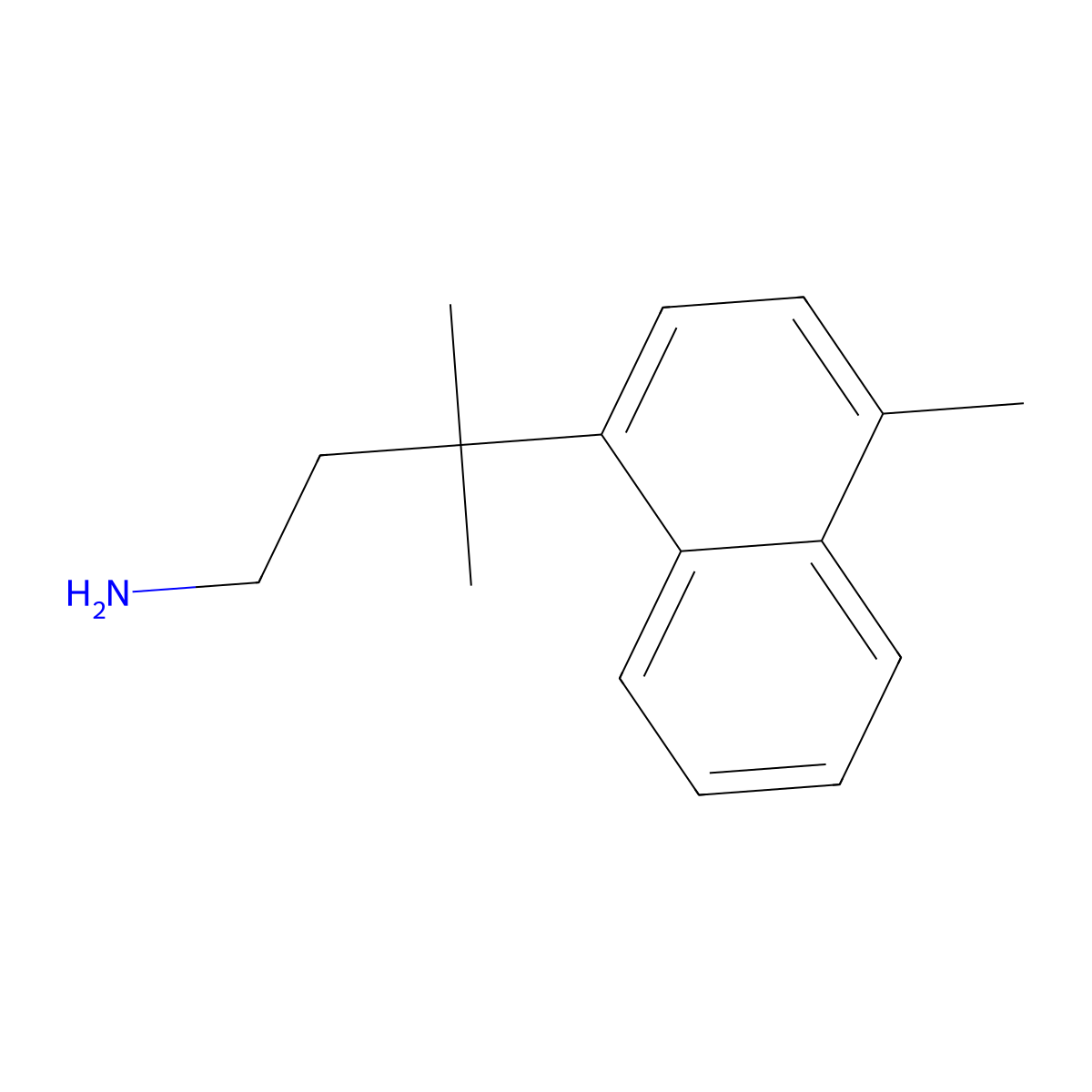 3-Methyl-3-(4-methylnaphthalen-1-yl)butan-1-amine molecular structure, CAS 1499548-77-4