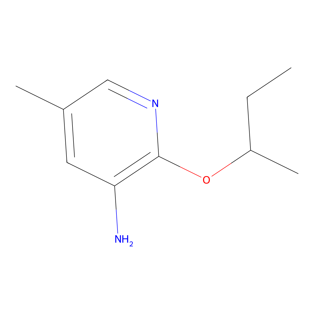 2-(Butan-2-yloxy)-5-methylpyridin-3-amine molecular structure, CAS 1499550-65-0