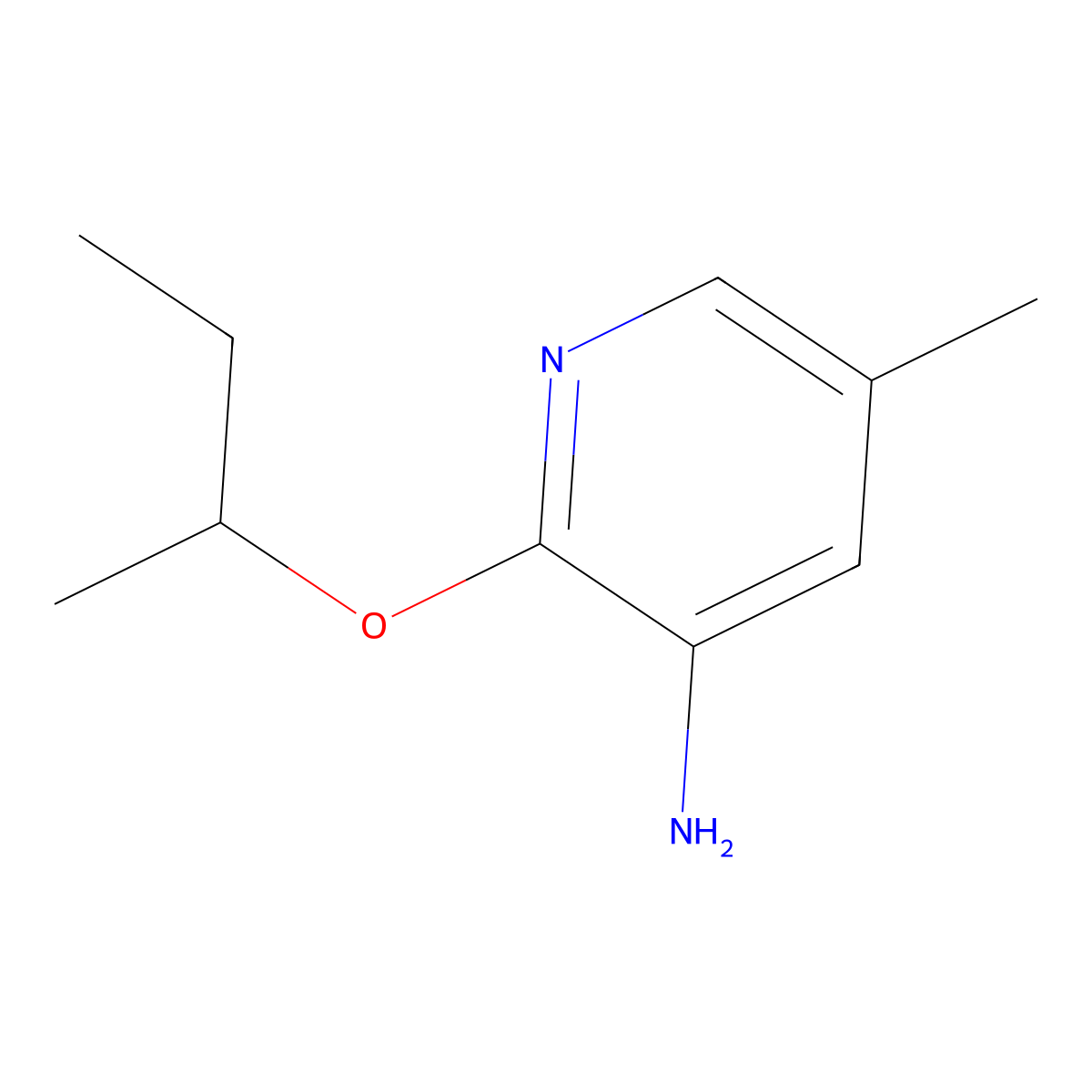 2-(Butan-2-yloxy)-5-methylpyridin-3-amine molecular structure, CAS 1499550-65-0