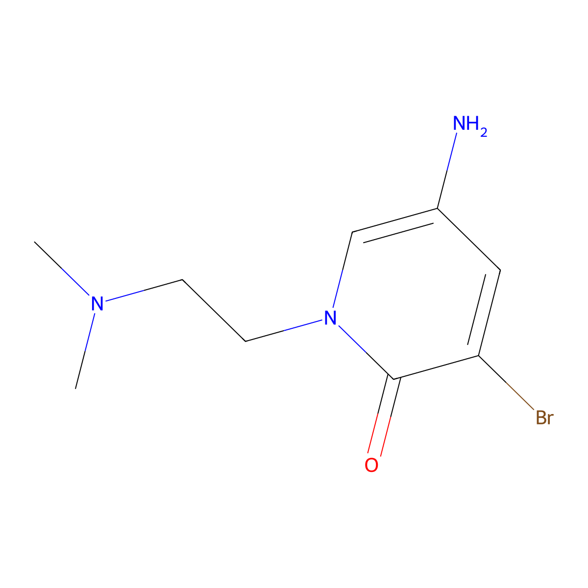 5-Amino-3-bromo-1-[2-(dimethylamino)ethyl]-1,2-dihydropyridin-2-one molecular structure, CAS 1499566-03-8