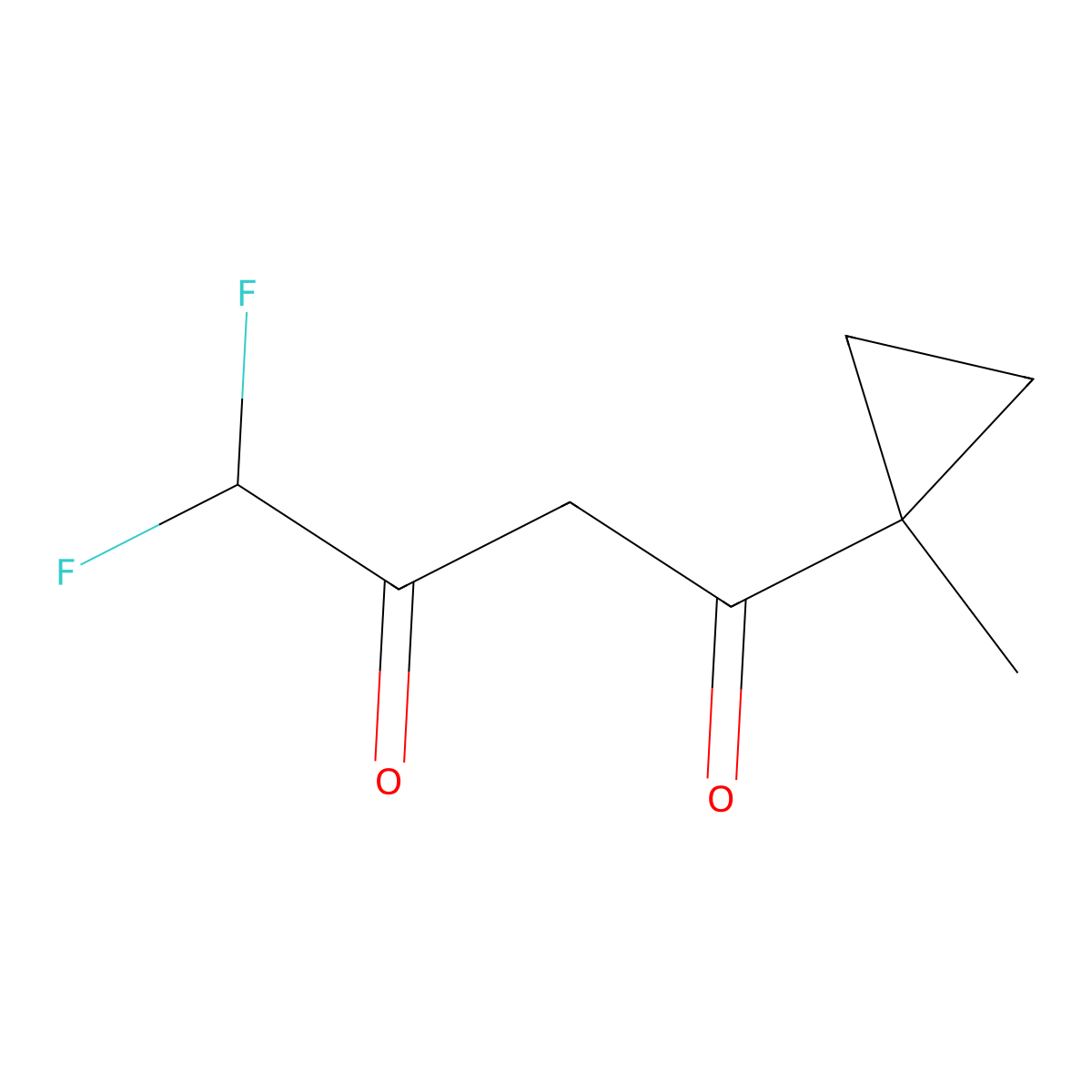 4,4-Difluoro-1-(1-methylcyclopropyl)butane-1,3-dione molecular structure, CAS 1499567-48-4
