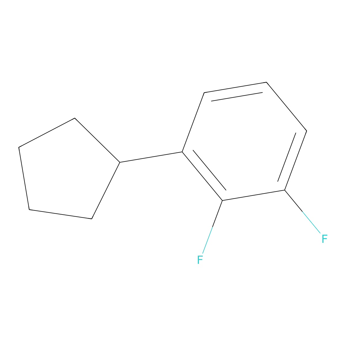 1-Cyclopentyl-2,3-difluorobenzene molecular structure, CAS 1499568-55-6