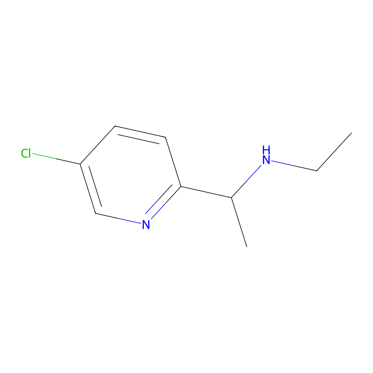 (1-(5-Chloropyridin-2-yl)ethyl)(ethyl)amine molecular structure, CAS 1499573-40-8