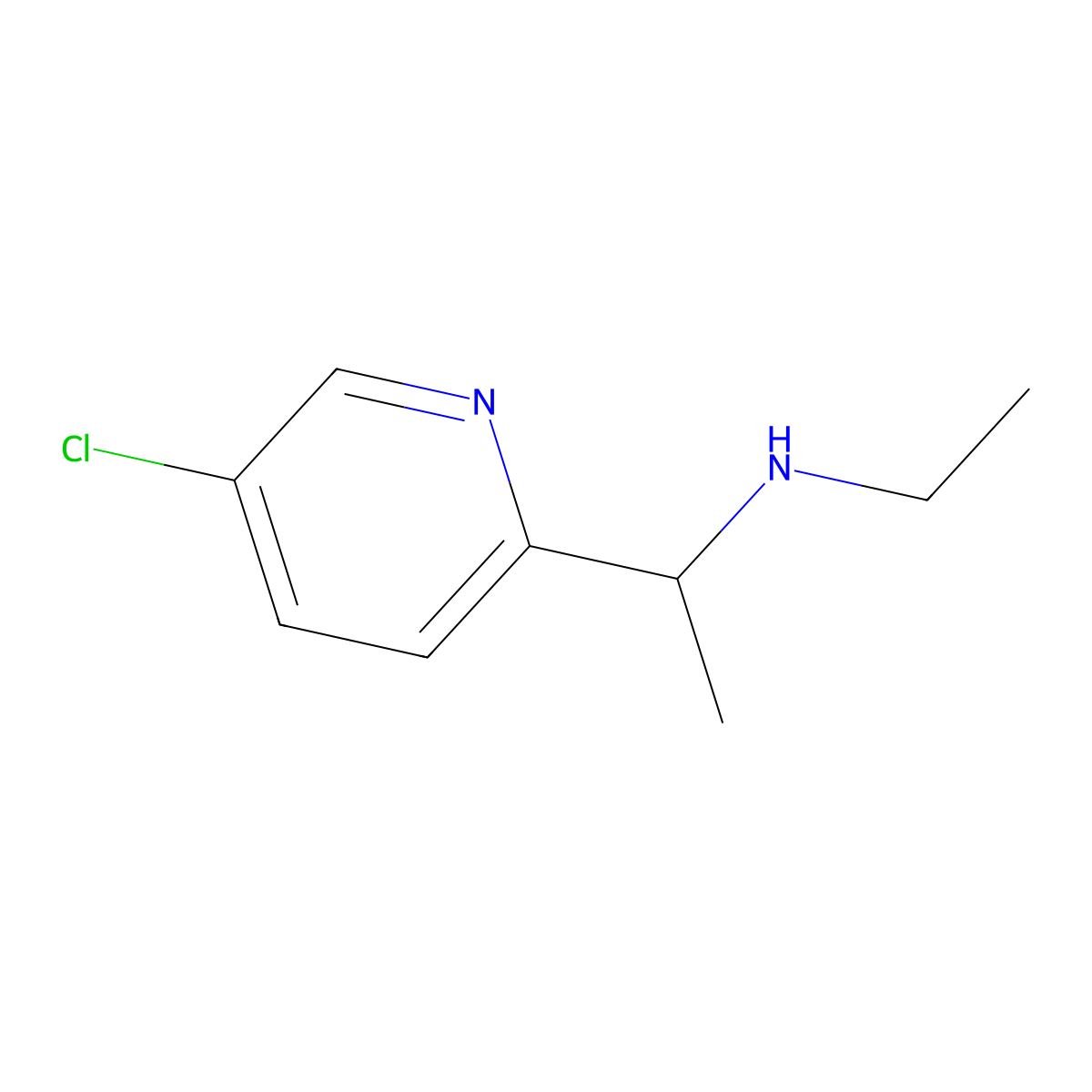 (1-(5-Chloropyridin-2-yl)ethyl)(ethyl)amine molecular structure, CAS 1499573-40-8
