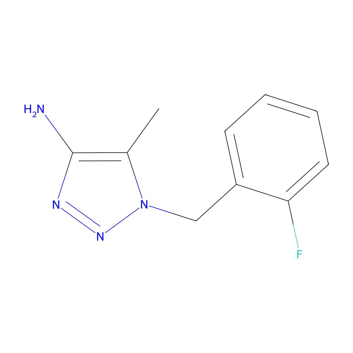 1-[(2-Fluorophenyl)methyl]-5-methyl-1H-1,2,3-triazol-4-amine molecular structure, CAS 1499589-77-3