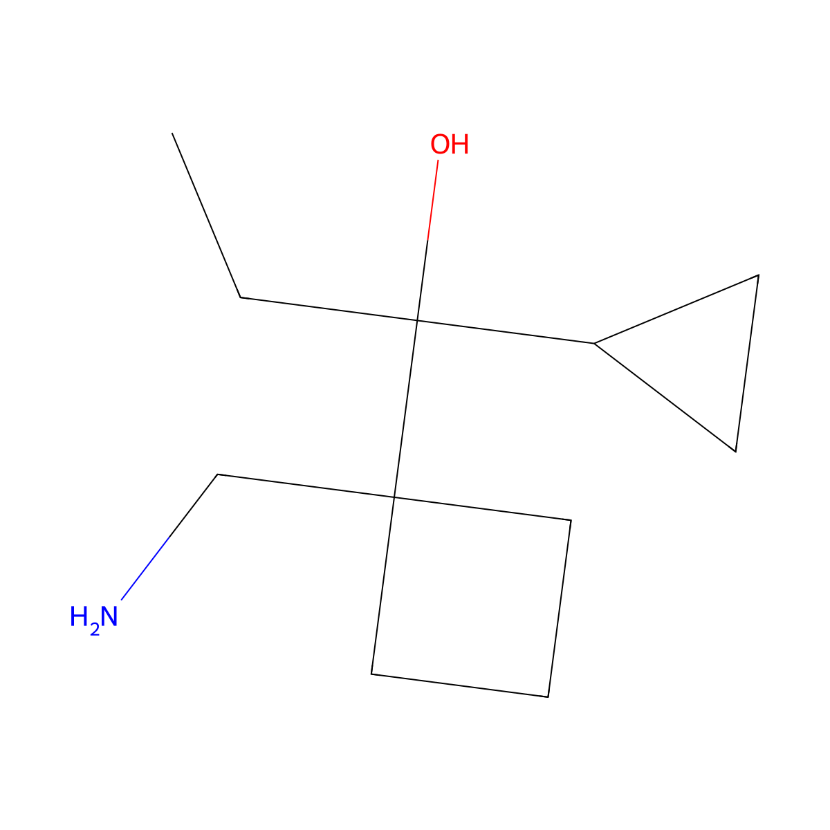 1-(1-(Aminomethyl)cyclobutyl)-1-cyclopropylpropan-1-ol molecular structure, CAS 1499599-97-1