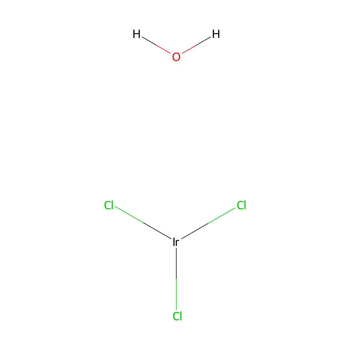 Iridium trichloride hydrate molecular structure, CAS 14996-61-3