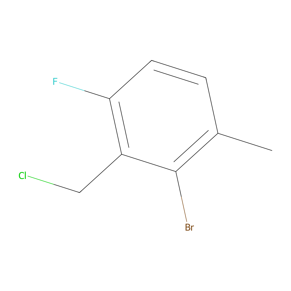 2-Bromo-3-(chloromethyl)-4-fluoro-1-methylbenzene molecular structure, CAS 1499606-89-1