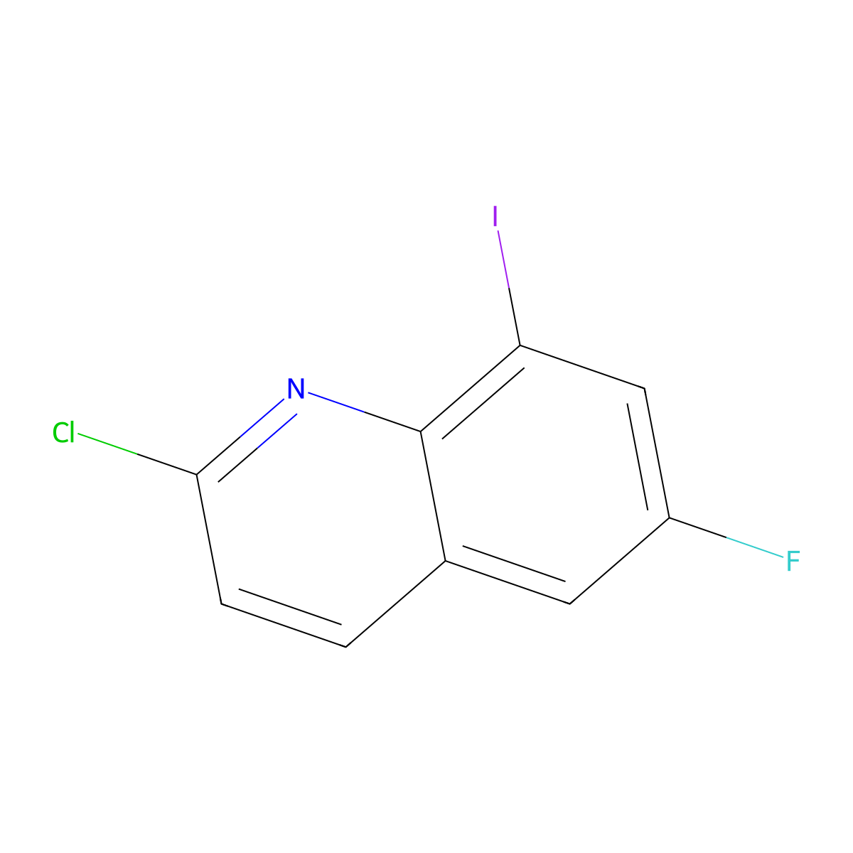 2-Chloro-6-fluoro-8-iodoquinoline molecular structure, CAS 1499622-55-7