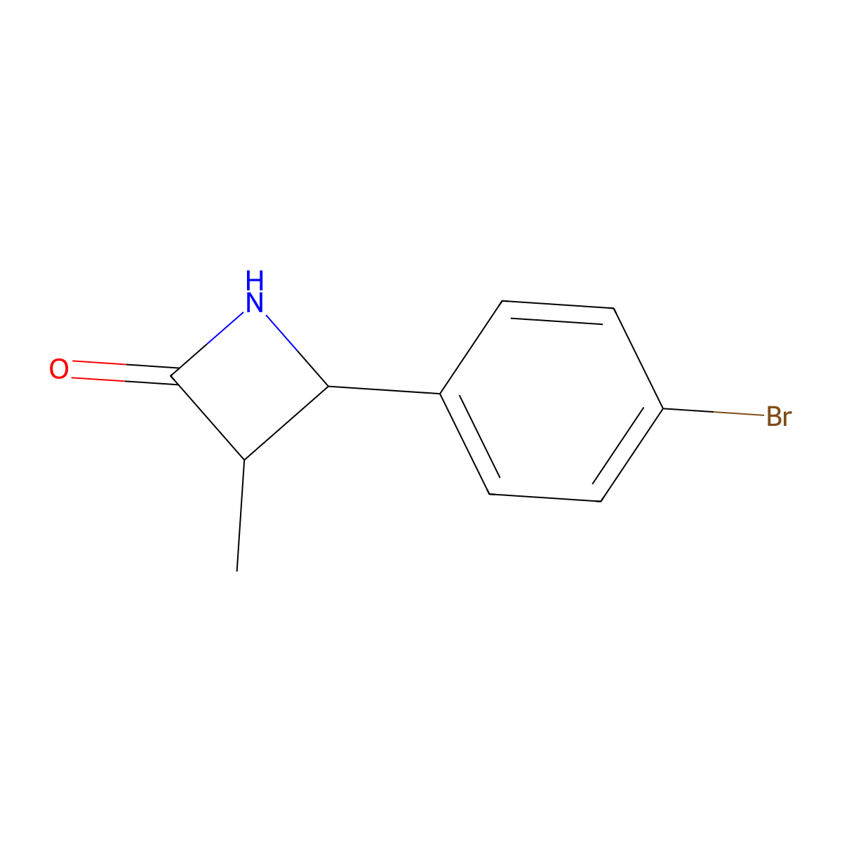 4-(4-Bromophenyl)-3-methylazetidin-2-one molecular structure, CAS 1499627-07-4