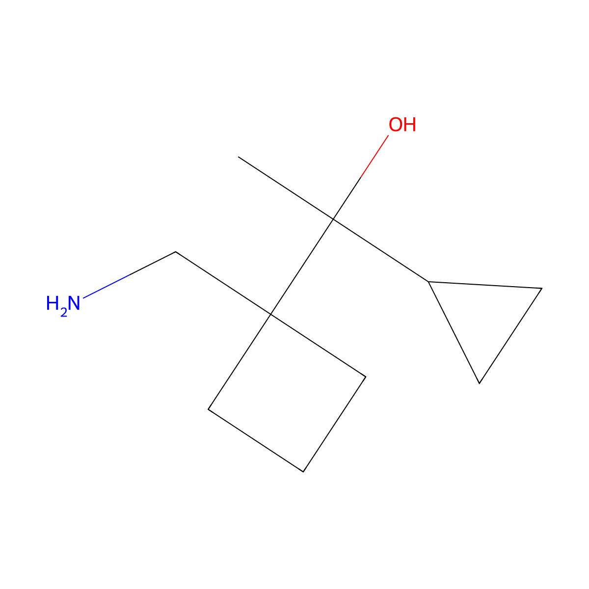 1-[1-(Aminomethyl)cyclobutyl]-1-cyclopropylethan-1-ol molecular structure, CAS 1499637-39-6