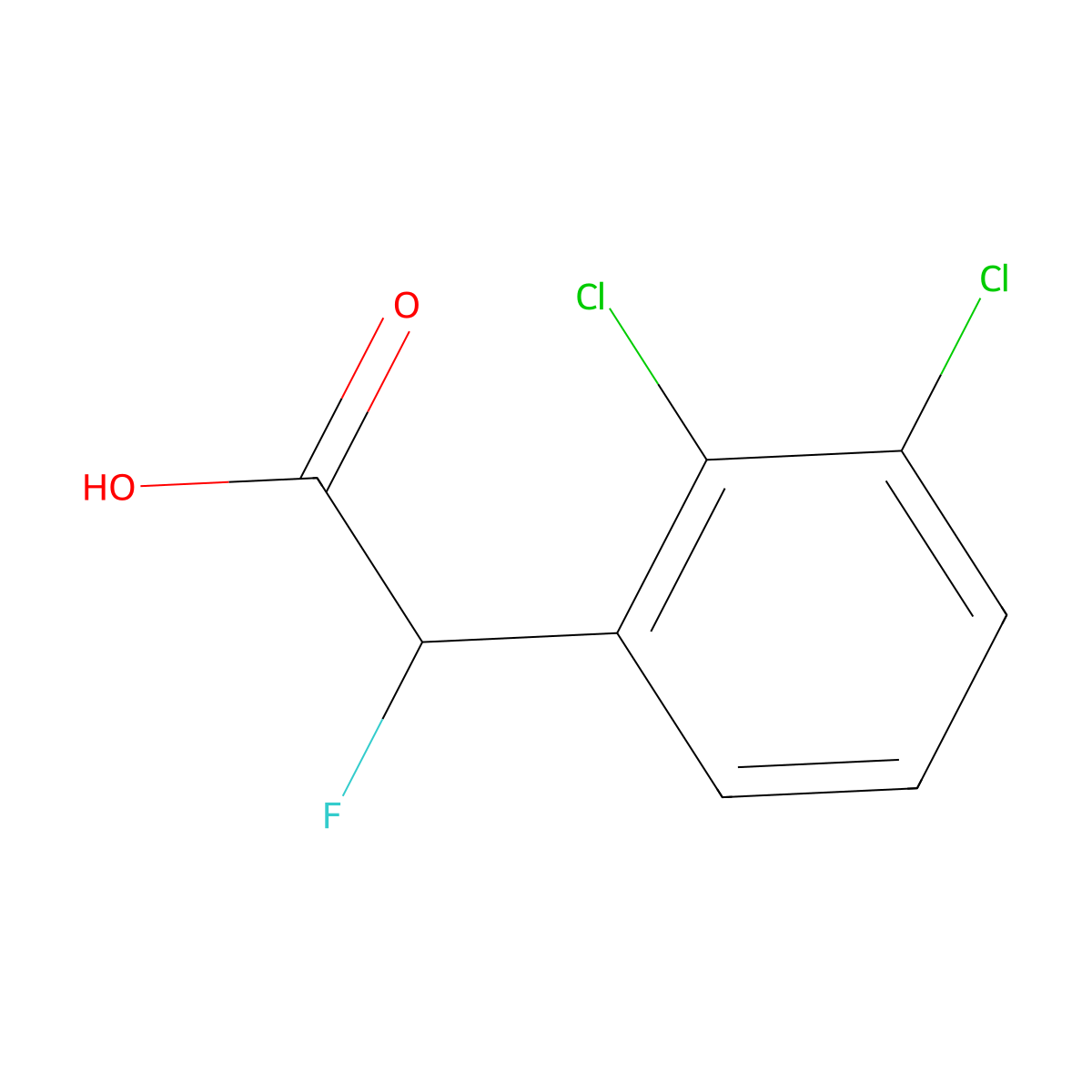 2-(2,3-Dichlorophenyl)-2-fluoroacetic acid molecular structure, CAS 1499646-53-5