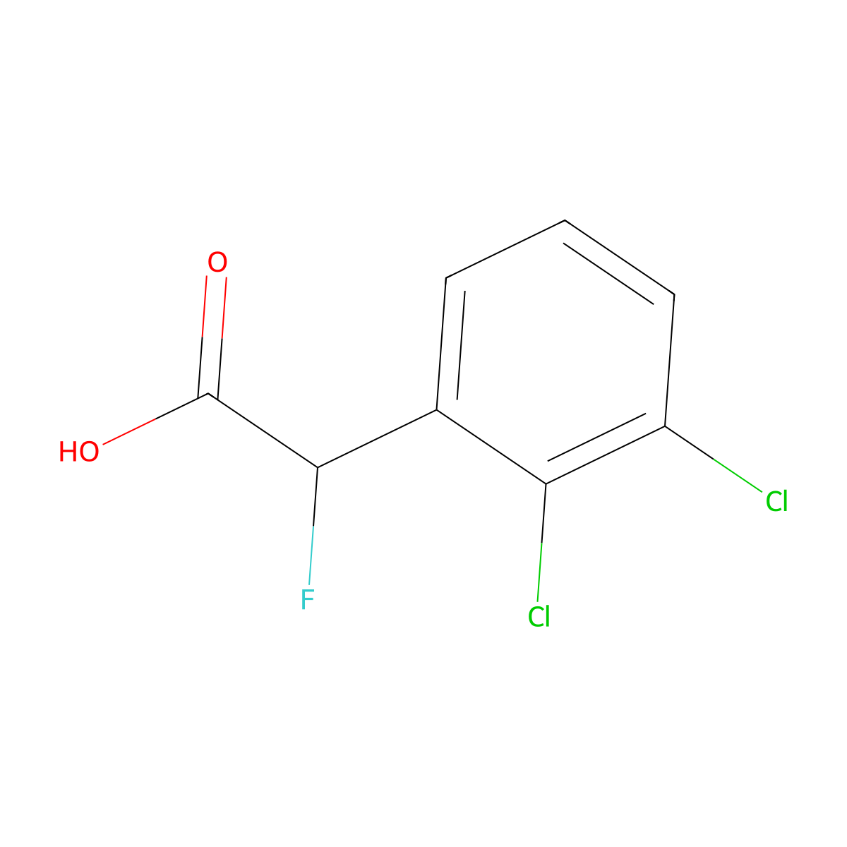 2-(2,3-Dichlorophenyl)-2-fluoroacetic acid molecular structure, CAS 1499646-53-5