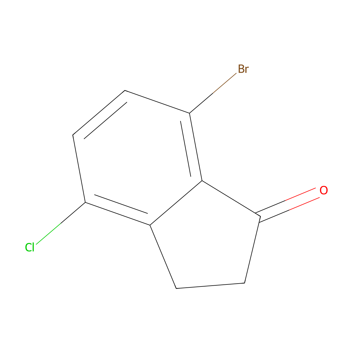 7-Bromo-4-chloro-2,3-dihydro-1H-inden-1-one molecular structure, CAS 149965-64-0