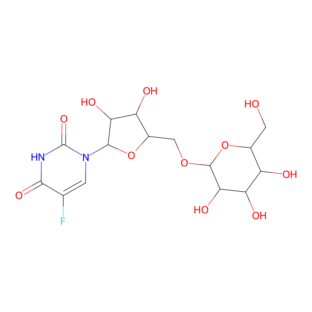 5'-O-galactosyl-5-fluorouridine molecular structure, CAS 149965-92-4
