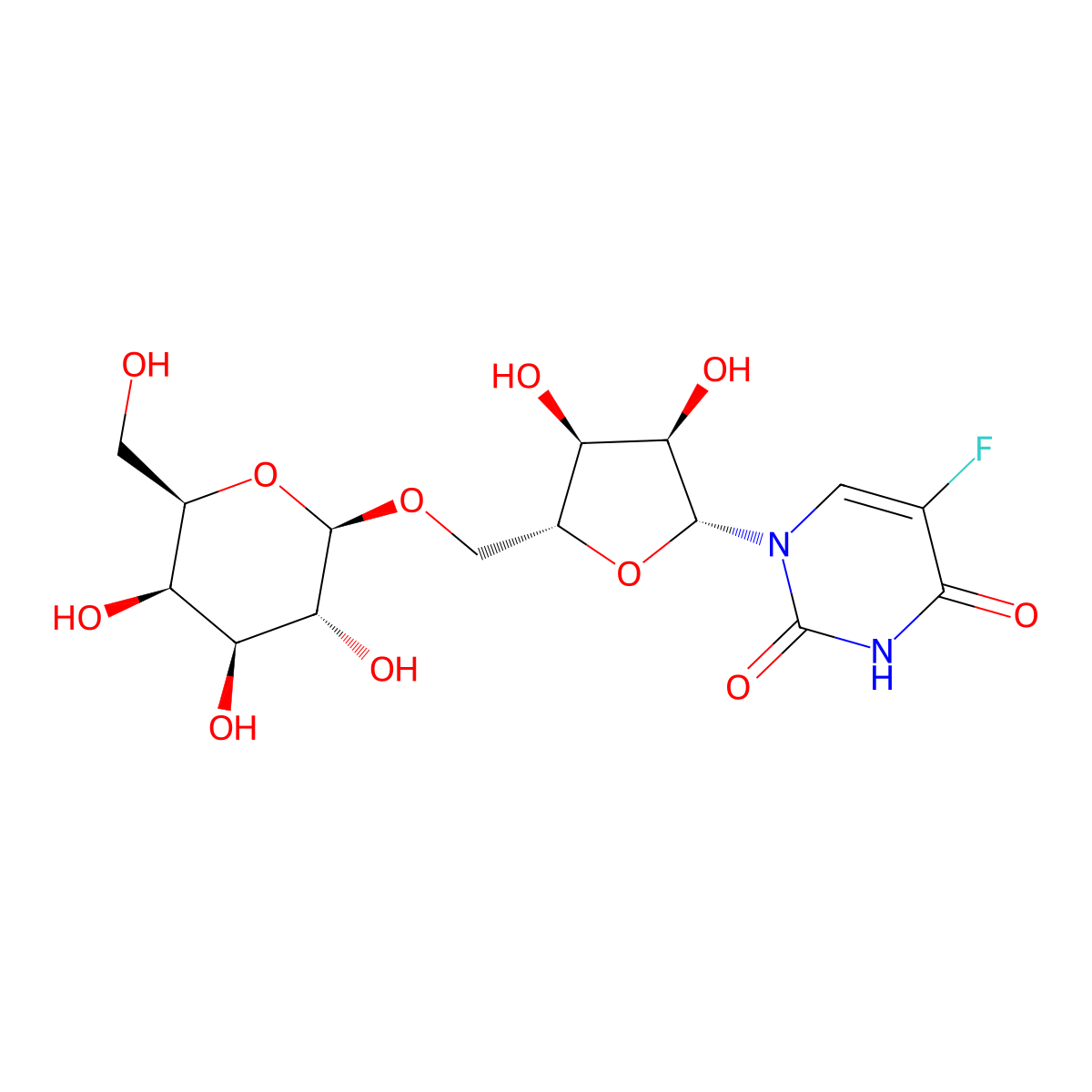 5'-O-galactosyl-5-fluorouridine molecular structure, CAS 149965-92-4
