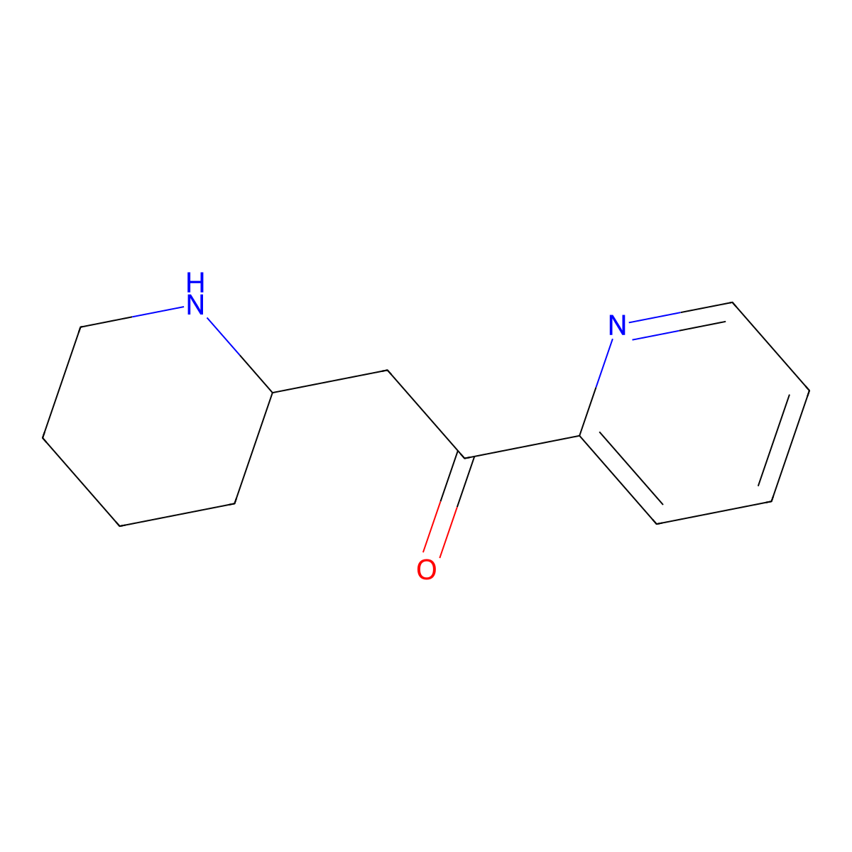 2-(Piperidin-2-YL)-1-(pyridin-2-YL)ethan-1-one molecular structure, CAS 1499657-01-0