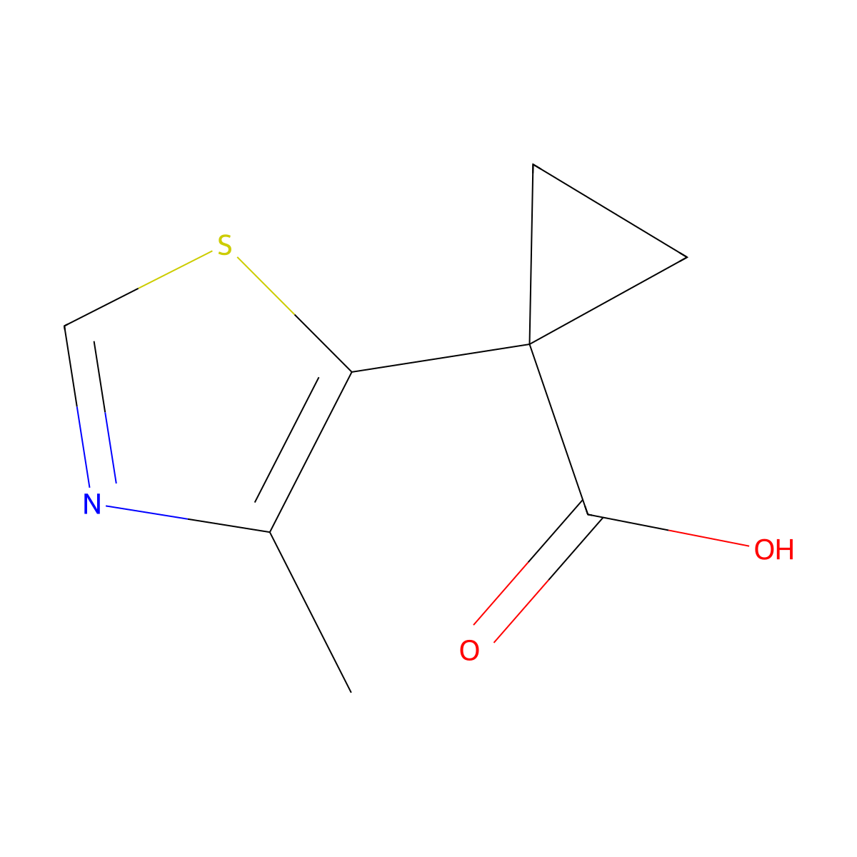 1-(4-Methyl-1,3-thiazol-5-yl)cyclopropane-1-carboxylic acid molecular structure, CAS 1499666-14-6