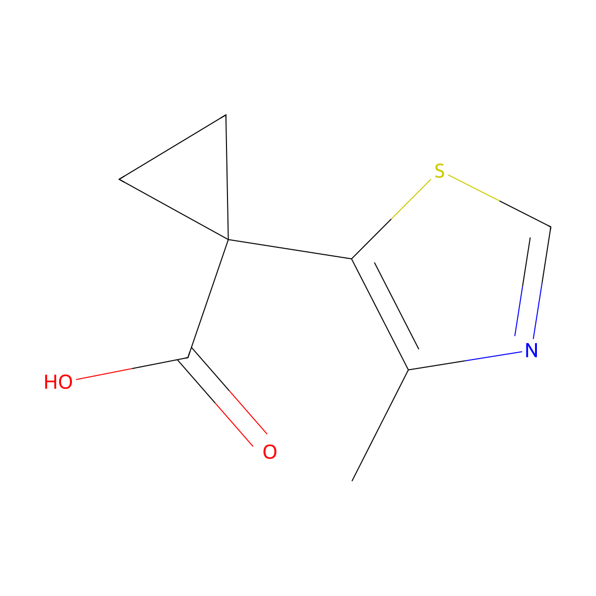 1-(4-Methyl-1,3-thiazol-5-yl)cyclopropane-1-carboxylic acid molecular structure, CAS 1499666-14-6