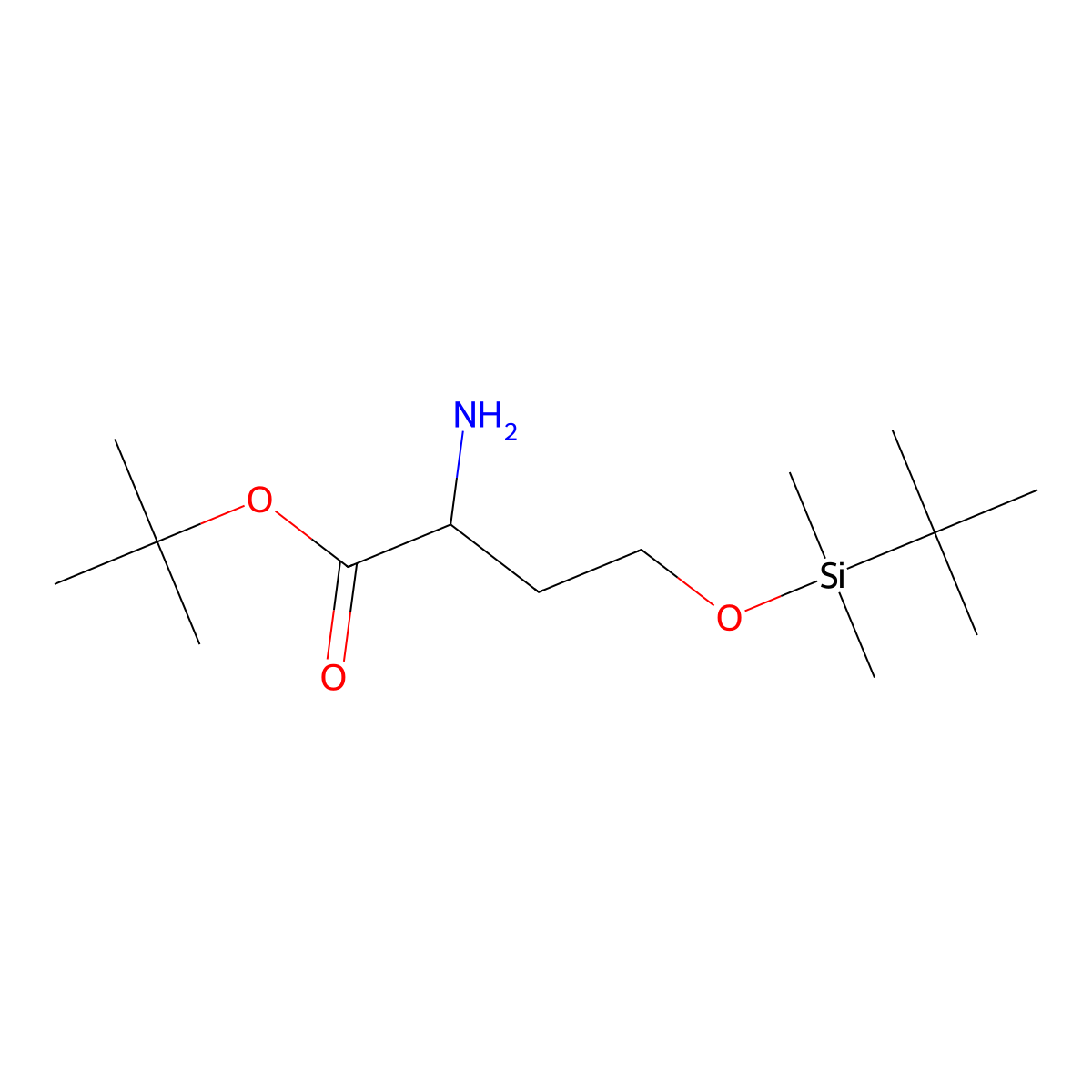 tert-butyl (2R)-2-amino-4-[(tert-butyldimethylsilyl)oxy]butanoate molecular structure, CAS 149967-10-2