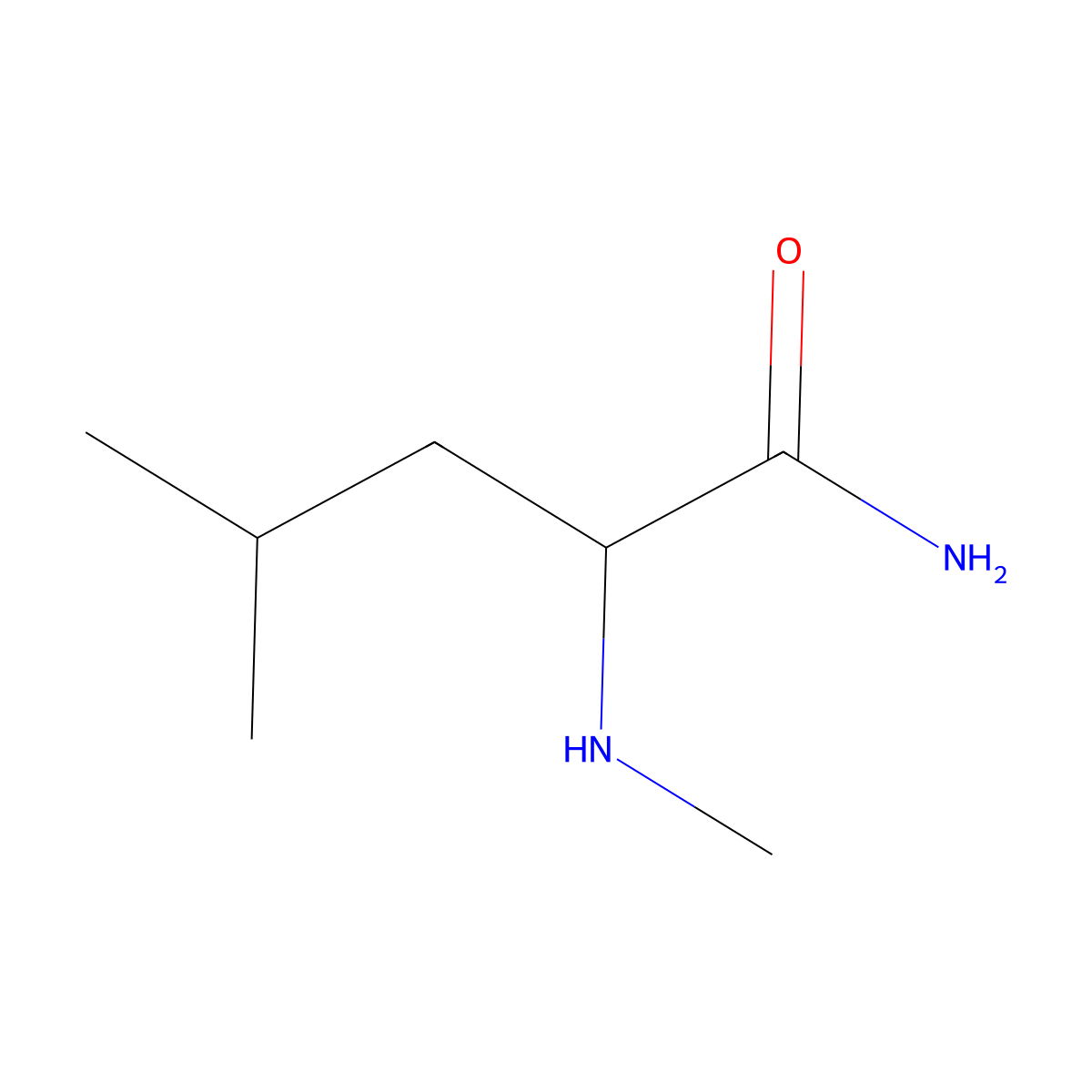 (2S)-4-methyl-2-(methylamino)pentanamide molecular structure, CAS 149967-49-7