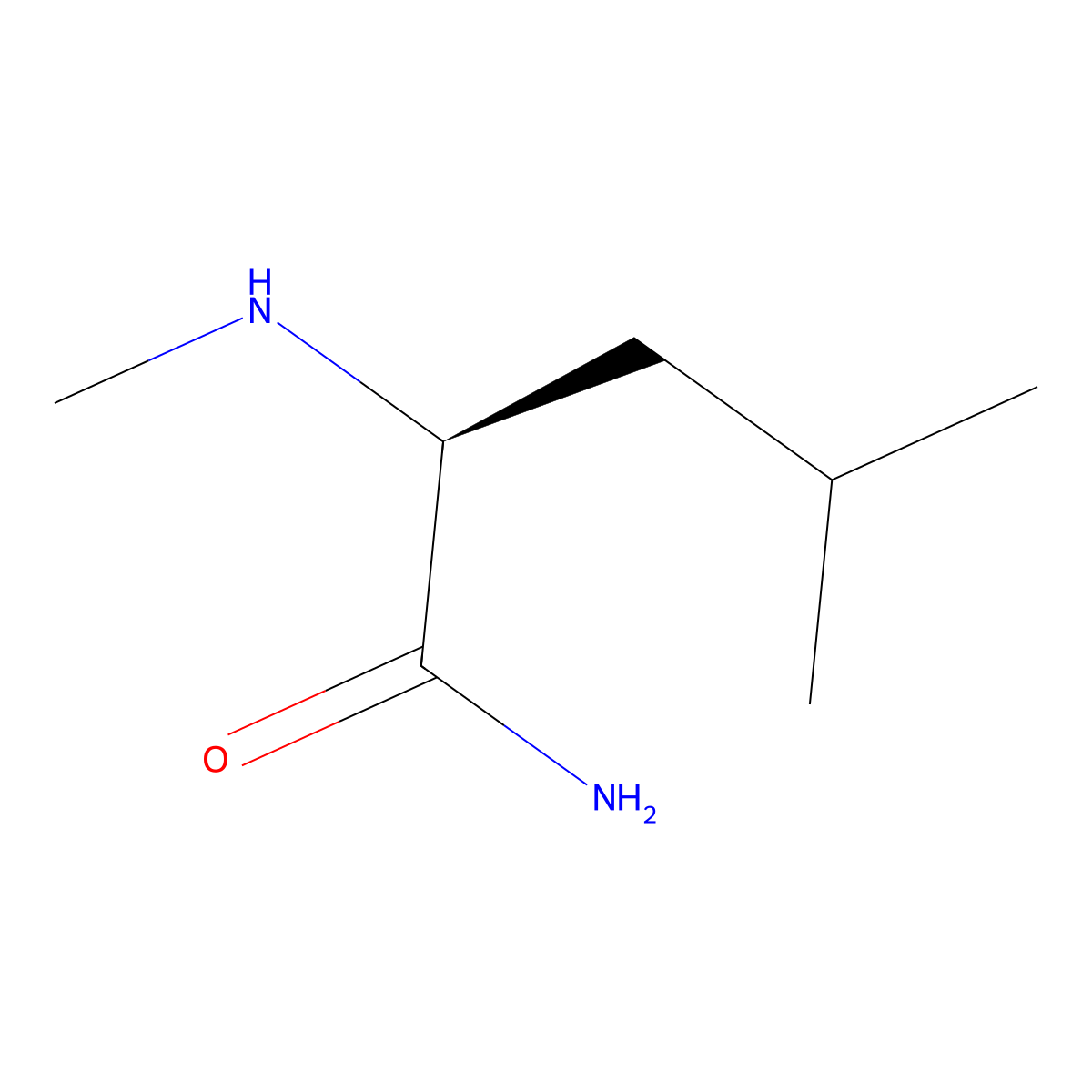 (2S)-4-methyl-2-(methylamino)pentanamide molecular structure, CAS 149967-49-7