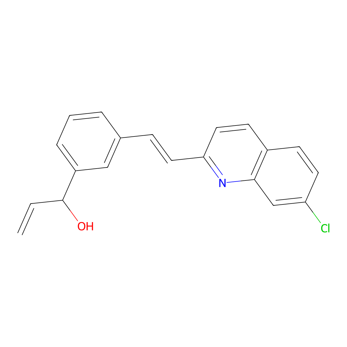 (E)-1-(3-(2-(7-Chloroquinolin-2-yl)vinyl)phenyl)prop-2-en-1-ol molecular structure, CAS 149968-10-5