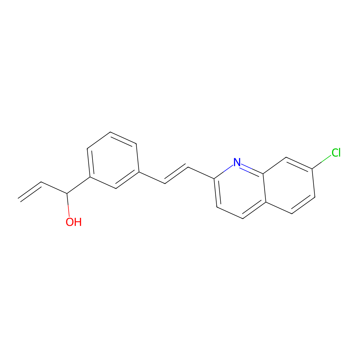 (E)-1-(3-(2-(7-Chloroquinolin-2-yl)vinyl)phenyl)prop-2-en-1-ol molecular structure, CAS 149968-10-5