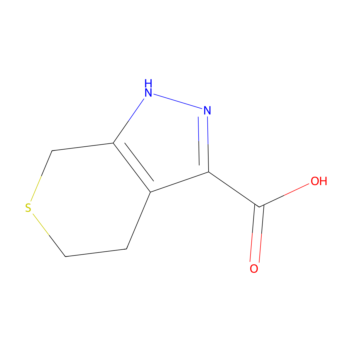 1H,4H,5H,7H-thiopyrano[3,4-c]pyrazole-3-carboxylic acid molecular structure, CAS 1499680-34-0