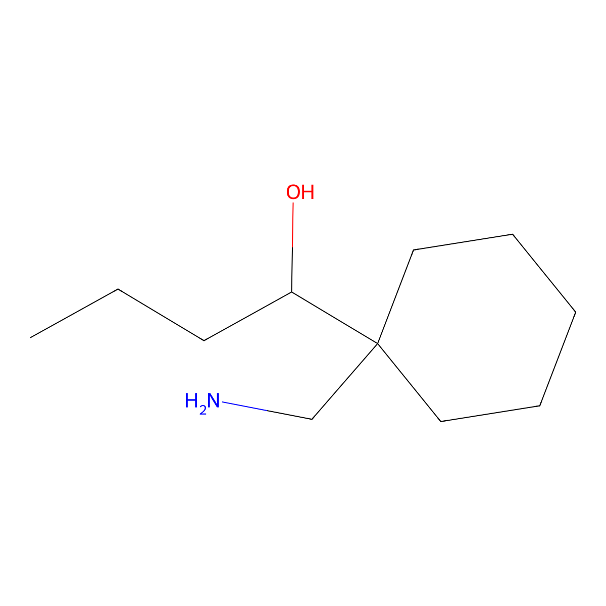 1-(1-(Aminomethyl)cyclohexyl)butan-1-ol molecular structure, CAS 1499684-96-6