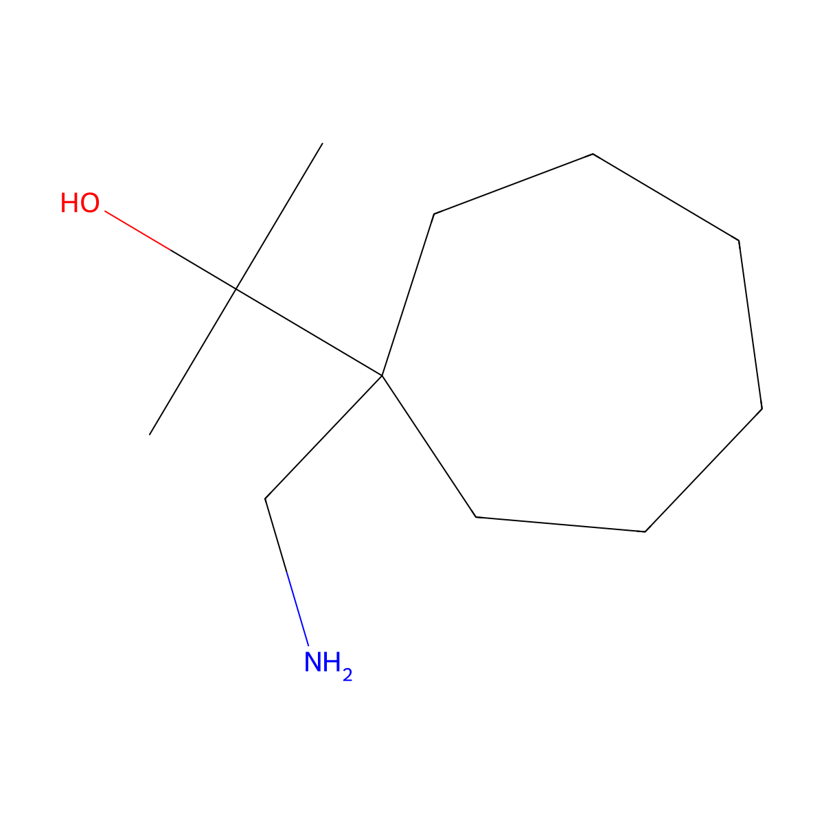 2-[1-(Aminomethyl)cycloheptyl]propan-2-ol molecular structure, CAS 1499692-27-1