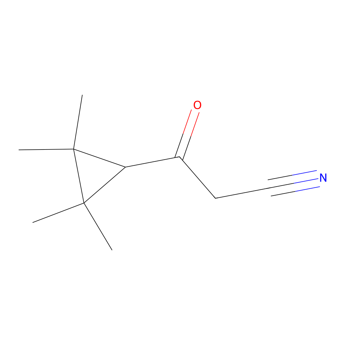 3-Oxo-3-(2,2,3,3-tetramethylcyclopropyl)propanenitrile molecular structure, CAS 1499692-62-4