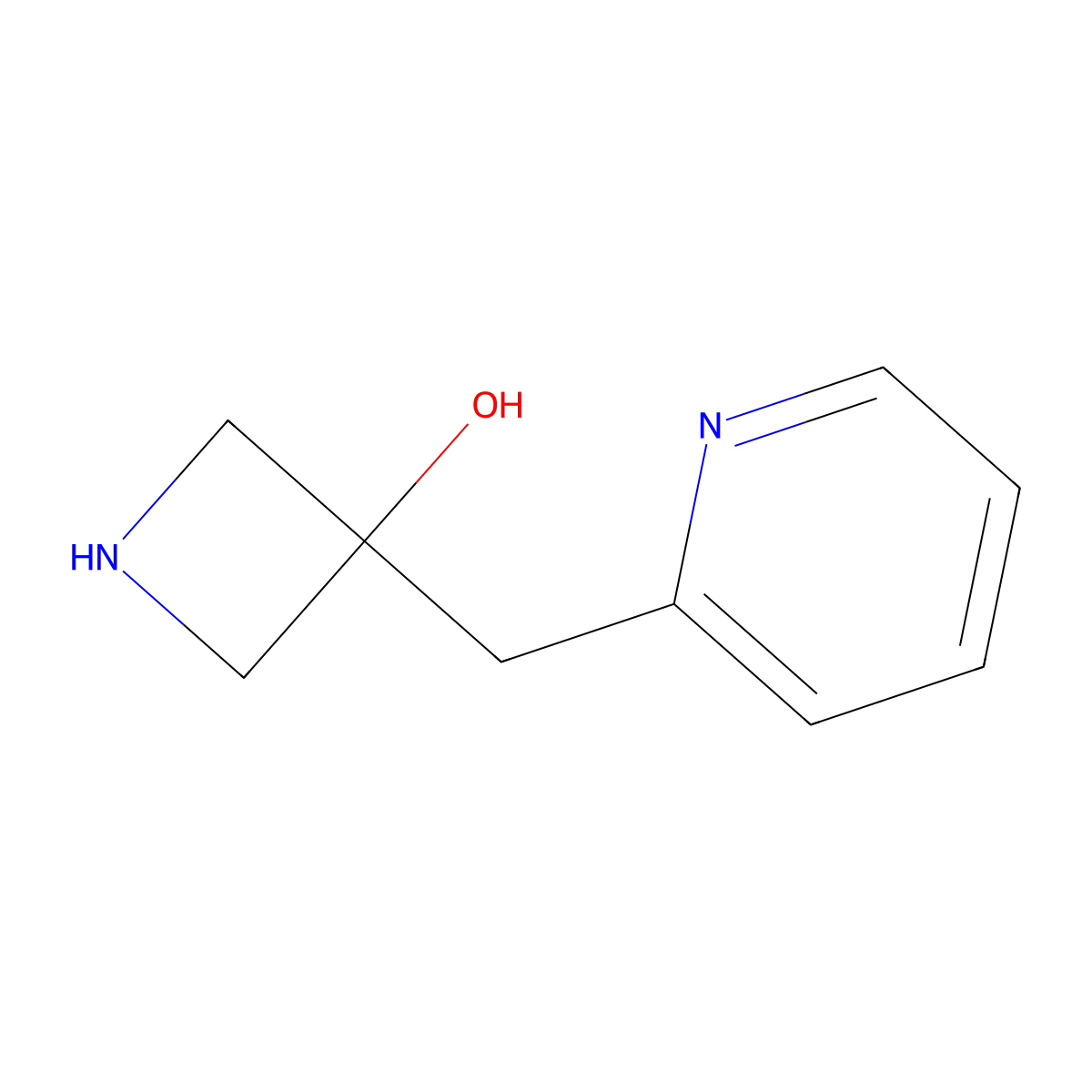 3-[(Pyridin-2-yl)methyl]azetidin-3-ol molecular structure, CAS 1499694-23-3