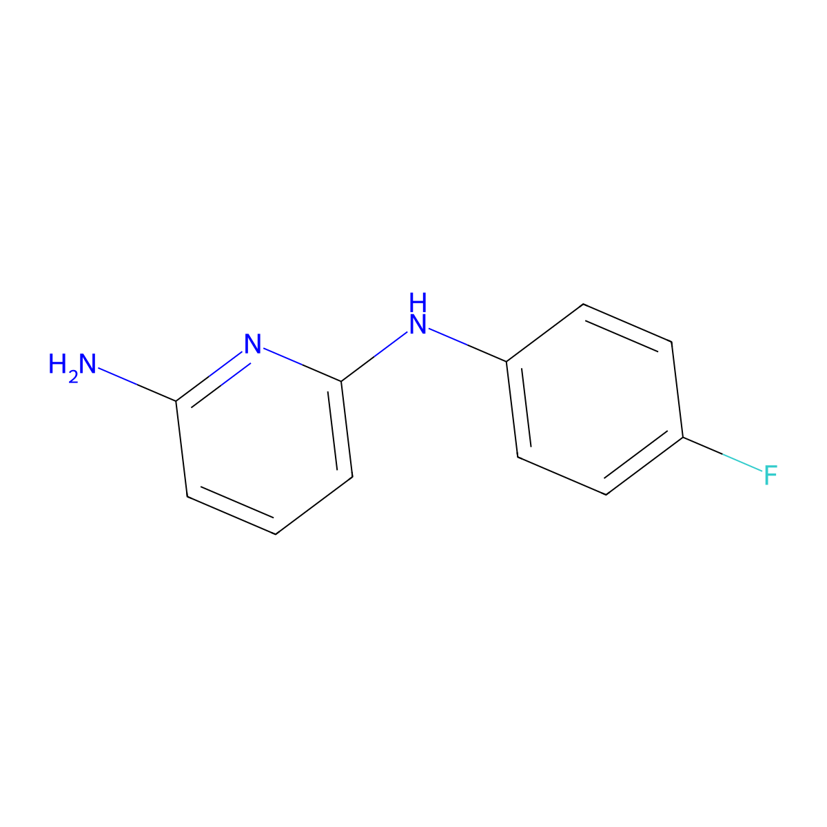 N2-(4-fluorophenyl)pyridine-2,6-diamine molecular structure, CAS 1499699-87-4