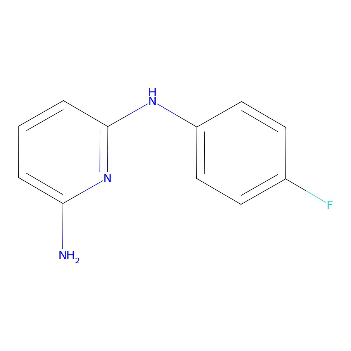 N2-(4-fluorophenyl)pyridine-2,6-diamine molecular structure, CAS 1499699-87-4