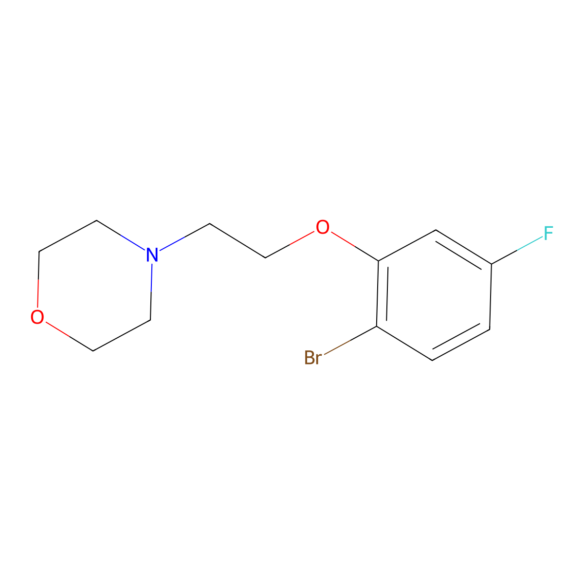 4-[2-(2-Bromo-5-fluorophenoxy)ethyl]morpholine molecular structure, CAS 1499701-01-7