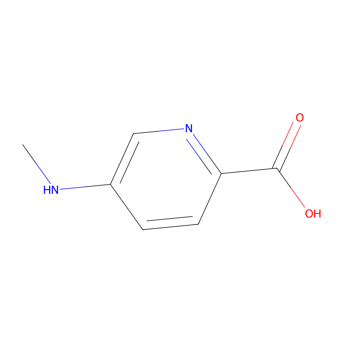 5-(Methylamino)pyridine-2-carboxylic acid molecular structure, CAS 1499706-39-6