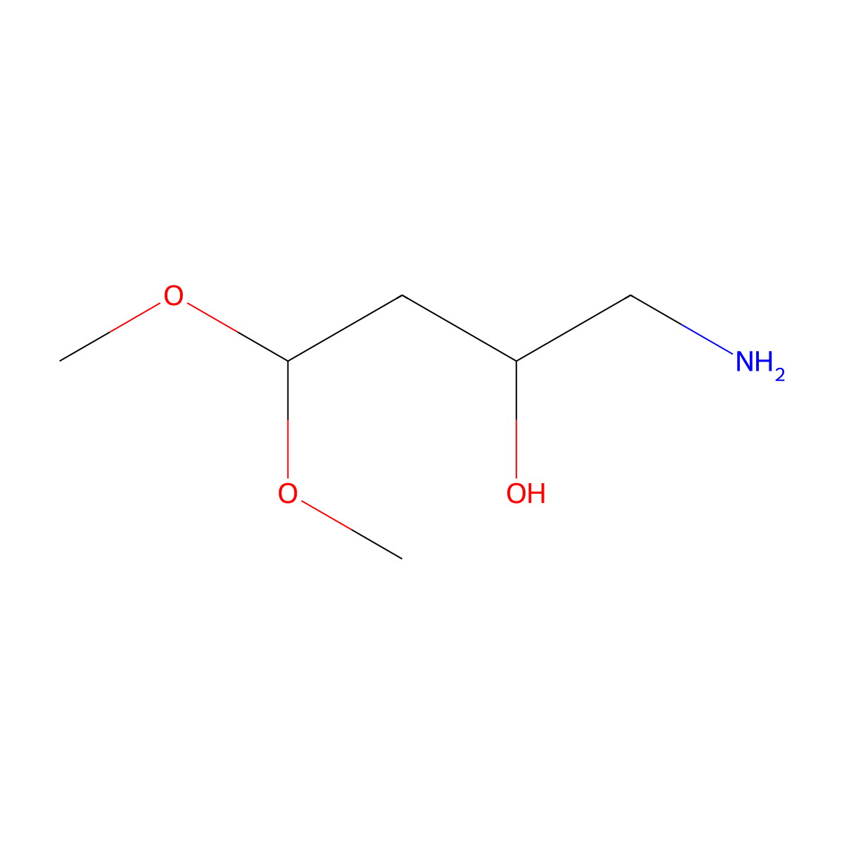 1-Amino-4,4-dimethoxybutan-2-ol molecular structure, CAS 1499708-96-1