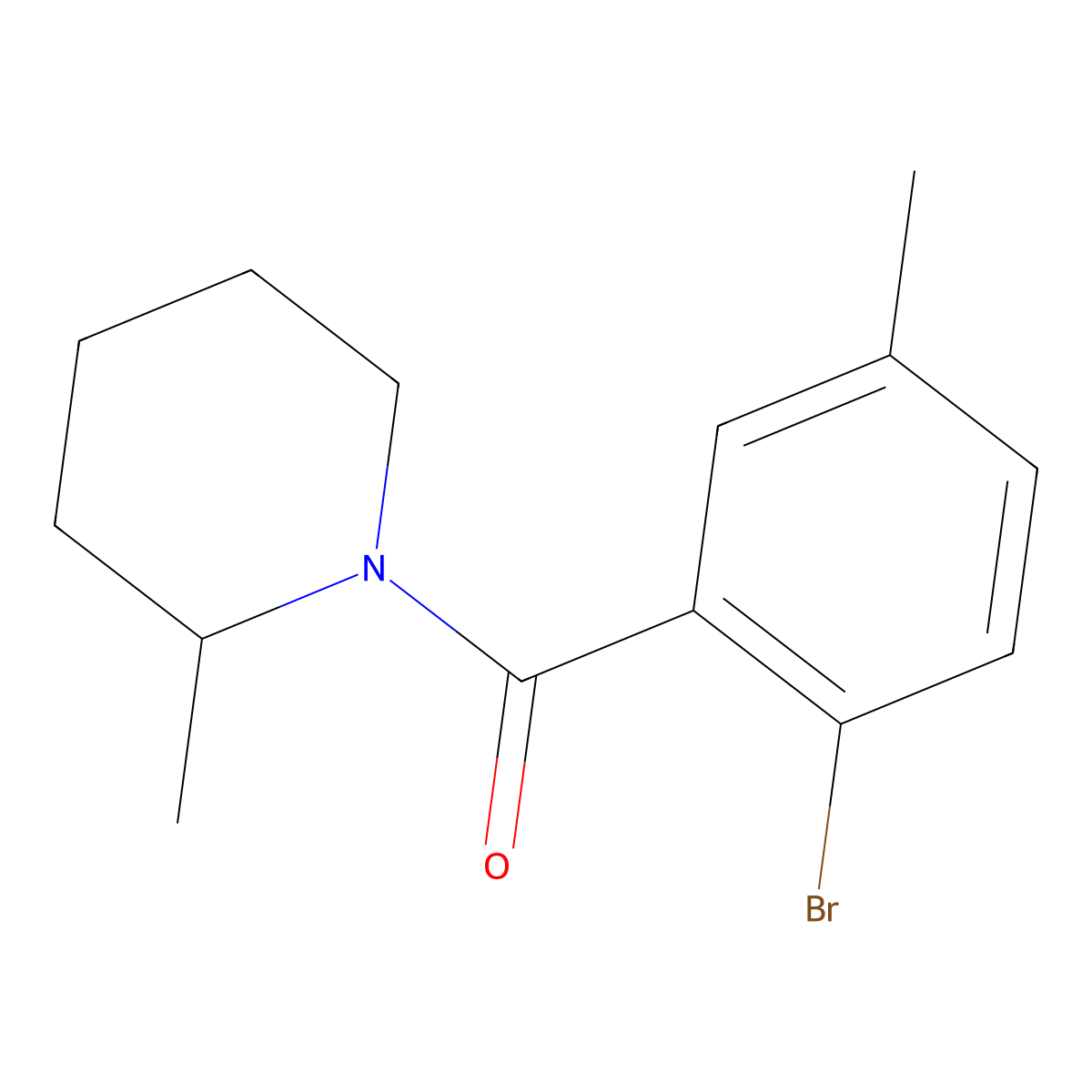 (2-Bromo-5-methylphenyl)(2-methyl-1-piperidinyl)methanone molecular structure, CAS 1499738-94-1