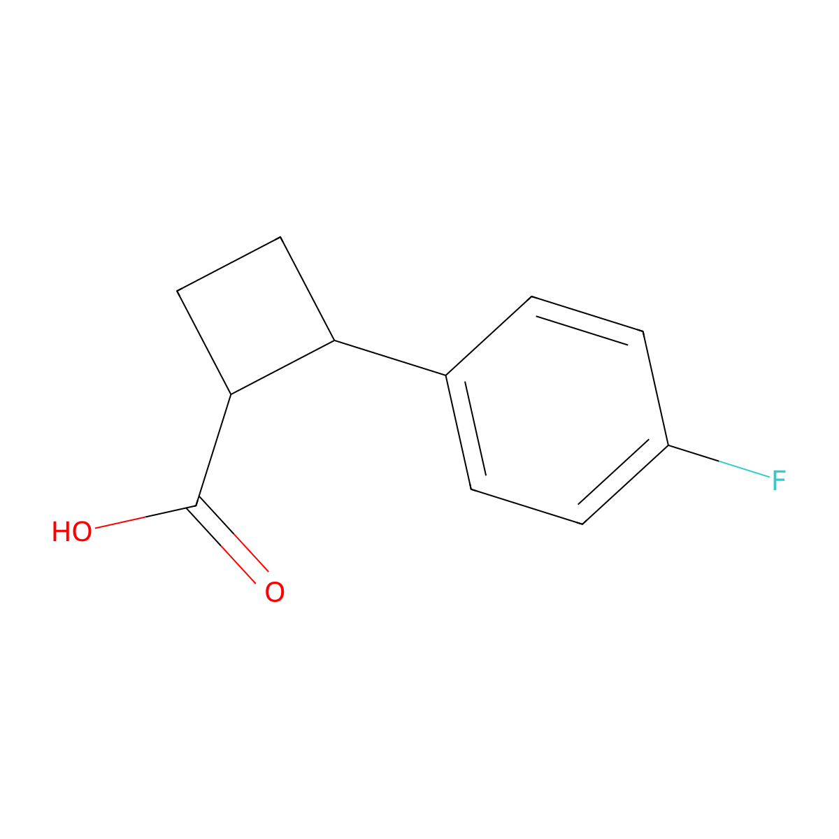 2-(4-Fluorophenyl)cyclobutane-1-carboxylic acid molecular structure, CAS 1499764-95-2