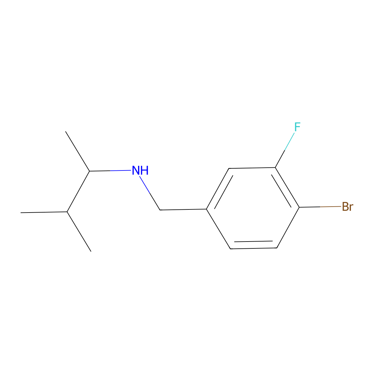 [(4-Bromo-3-fluorophenyl)methyl](3-methylbutan-2-yl)amine molecular structure, CAS 1499768-41-0