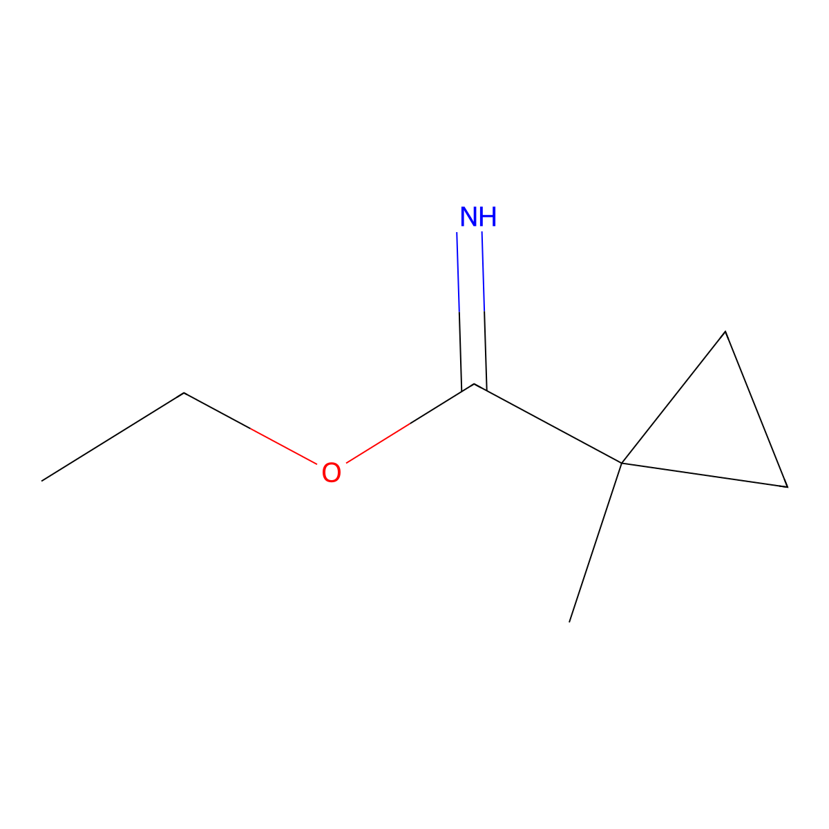 Ethyl 1-methylcyclopropane-1-carboximidate molecular structure, CAS 1499773-54-4