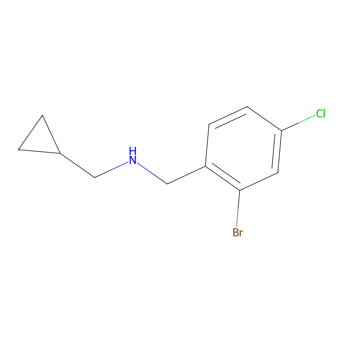 [(2-Bromo-4-chlorophenyl)methyl](cyclopropylmethyl)amine molecular structure, CAS 1499775-22-2