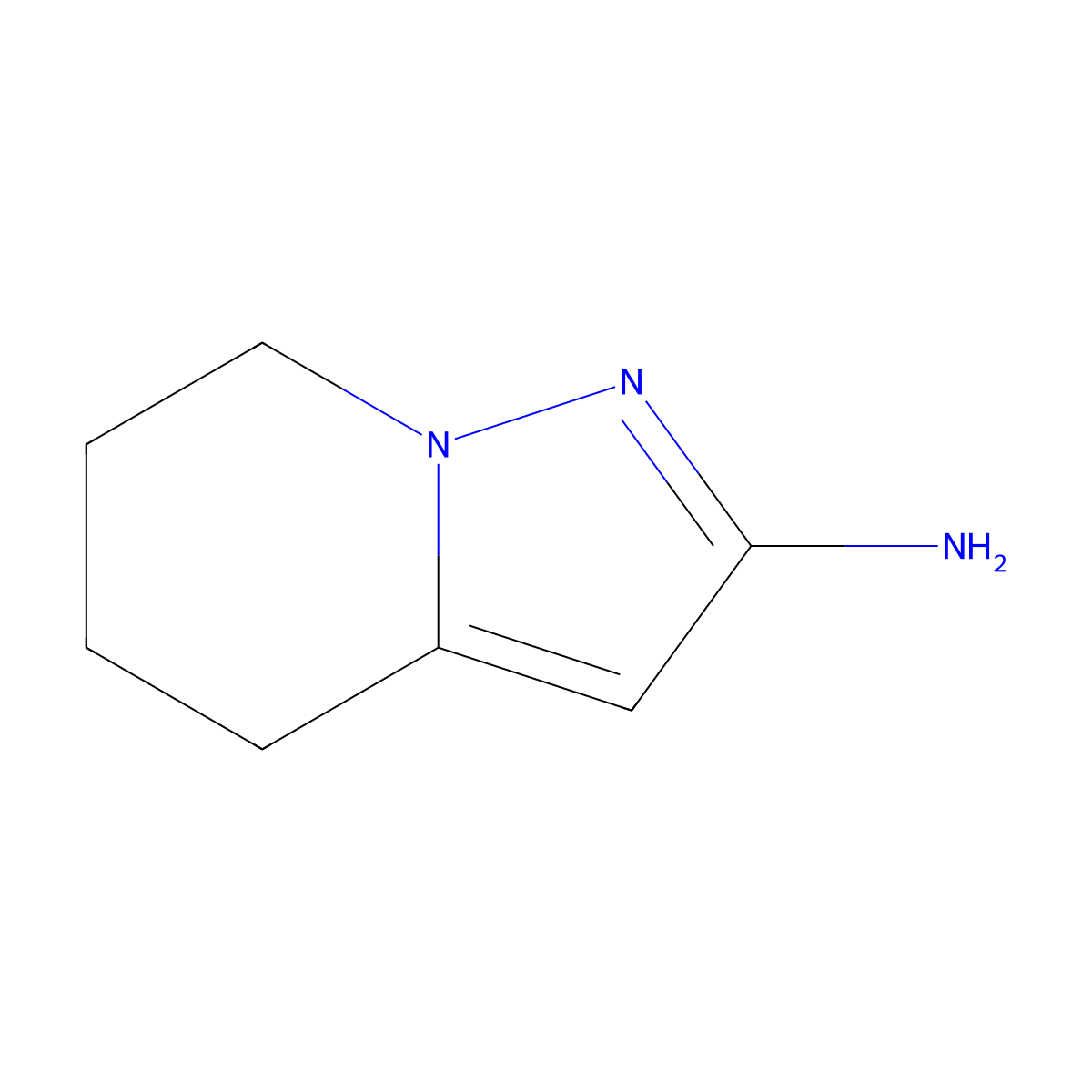 4H,5H,6H,7H-pyrazolo(1,5-a)pyridin-2-amine molecular structure, CAS 149978-63-2