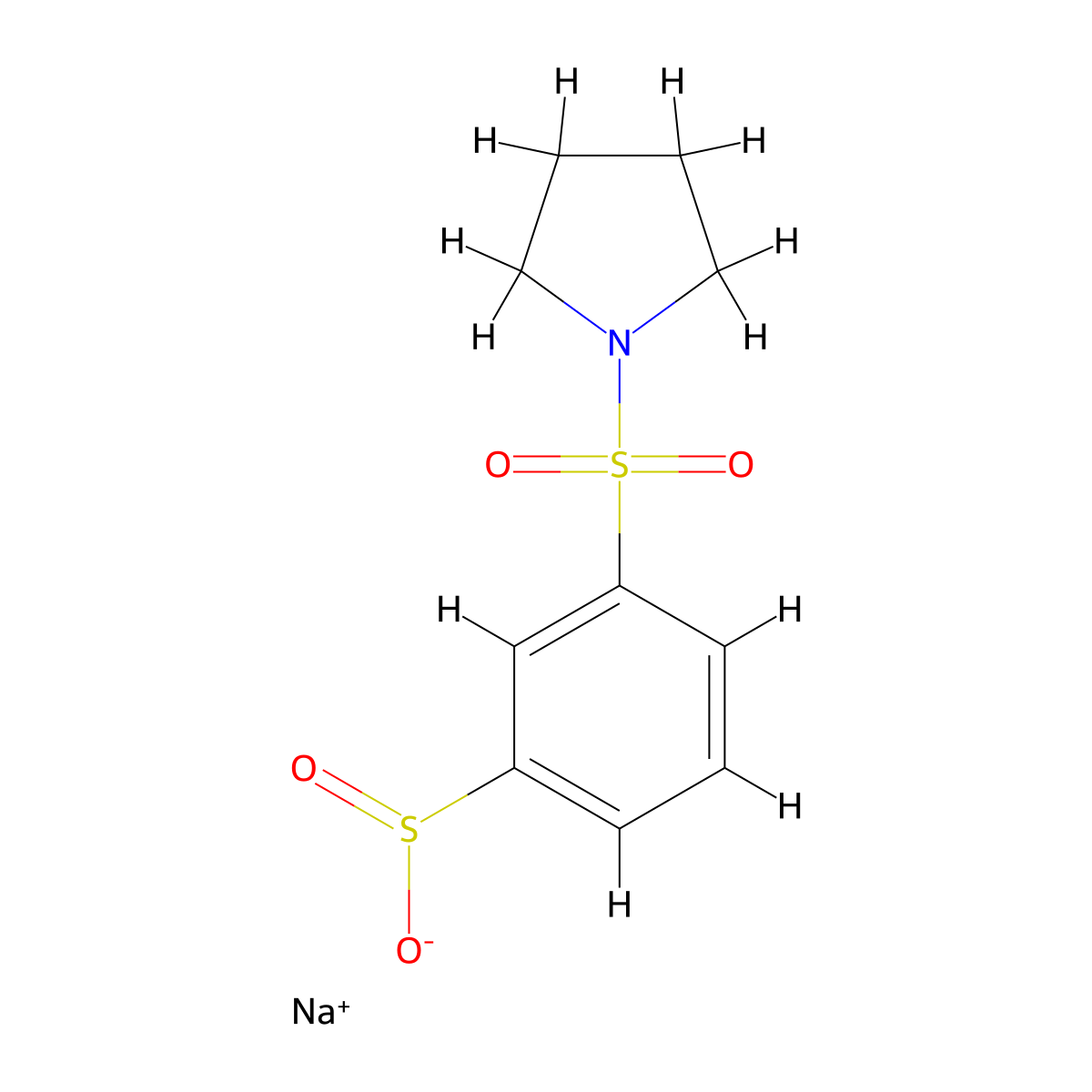 Sodium 3-(pyrrolidine-1-sulfonyl)benzene-1-sulfinate molecular structure, CAS 1499788-78-1