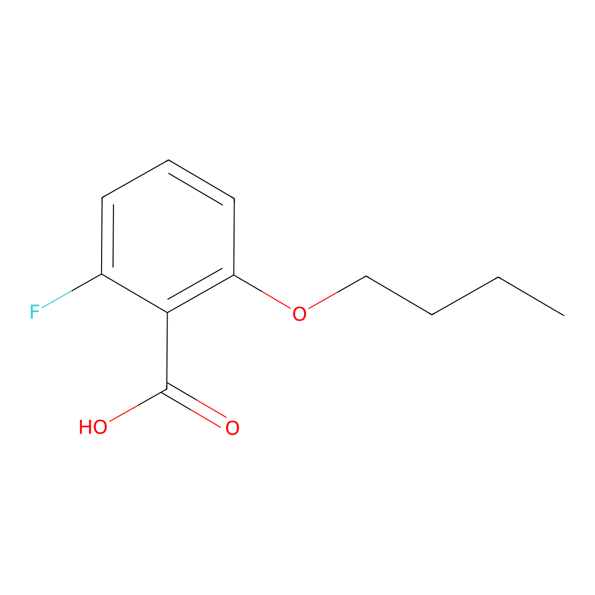 2-Butoxy-6-fluorobenzoic acid molecular structure, CAS 1499793-21-3
